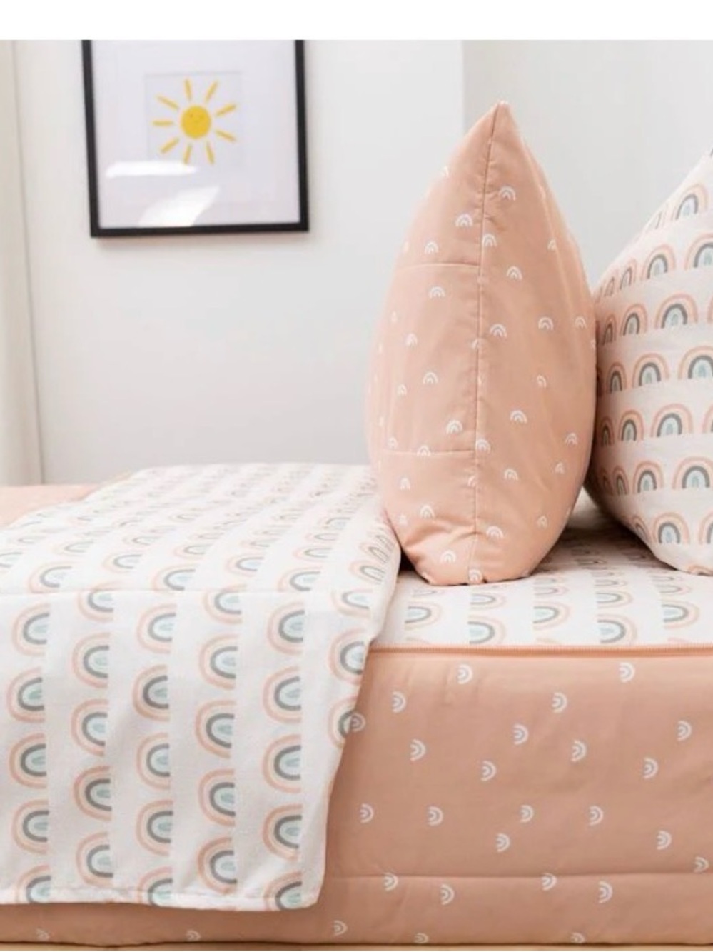 Toddler zippered bedding (new) boho Rainbow
